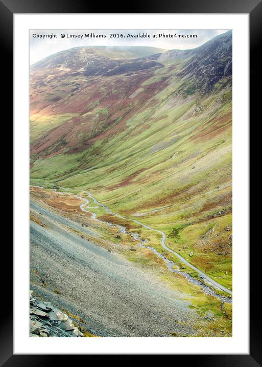 Honister Pass Framed Mounted Print by Linsey Williams