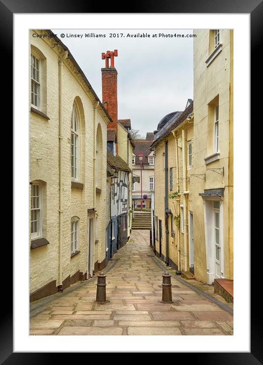 A Backstreet in Bridgnorth Framed Mounted Print by Linsey Williams