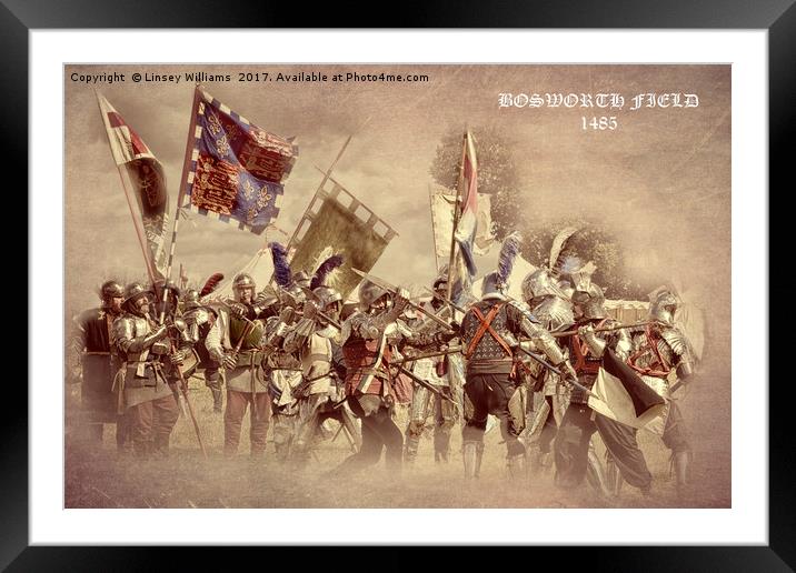 Bosworth Battlefield Re-enactment Framed Mounted Print by Linsey Williams