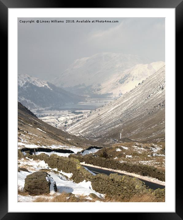 Kirkstone Pass to Brotherswater Framed Mounted Print by Linsey Williams