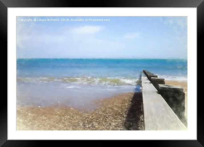 Breakwater Swanage Bay Framed Mounted Print by Linsey Williams