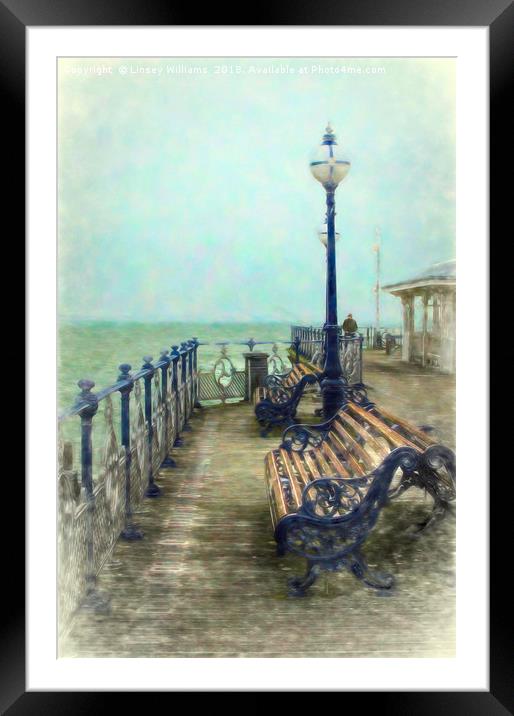 Swanage Pier Framed Mounted Print by Linsey Williams