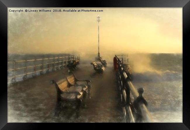 Winter Sunrise Swanage Jetty Framed Print by Linsey Williams