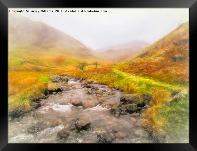 Mardale Beck to Harter Fell  Framed Print by Linsey Williams