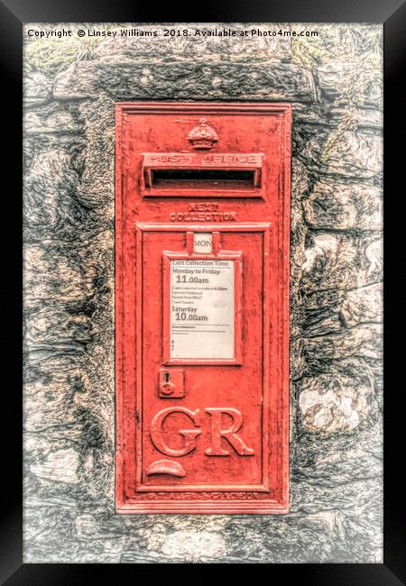 Vintage Post Box Framed Print by Linsey Williams
