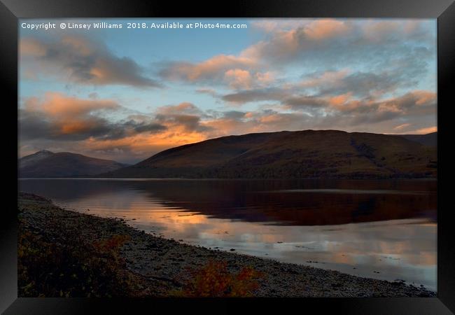 Sunrise Over Loch Linnhe, Scotland Framed Print by Linsey Williams
