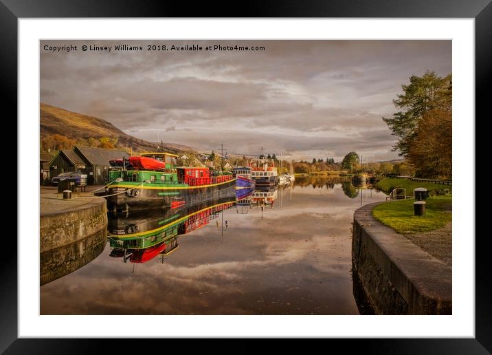 Caledonian Canal at Banavie Scotland Framed Mounted Print by Linsey Williams