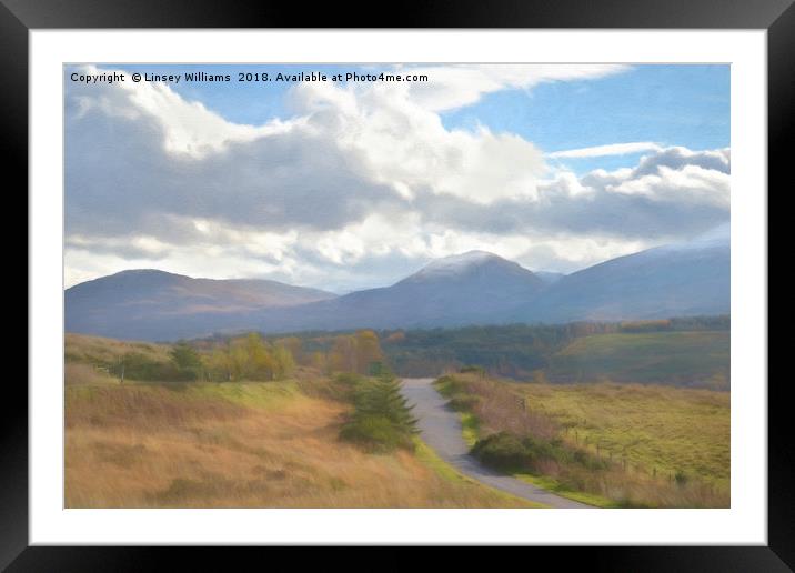 Road Through the Highlands Framed Mounted Print by Linsey Williams