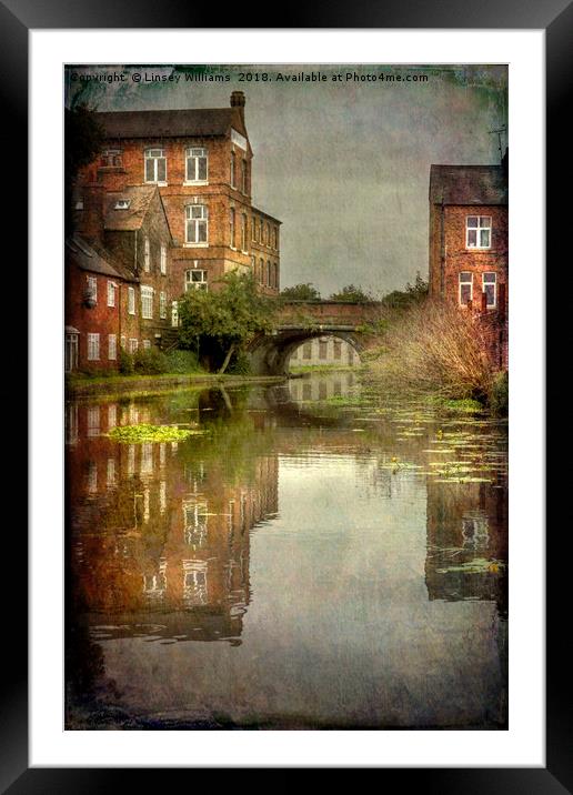 The Grand Union Canal at Loughborough, Leicestersh Framed Mounted Print by Linsey Williams