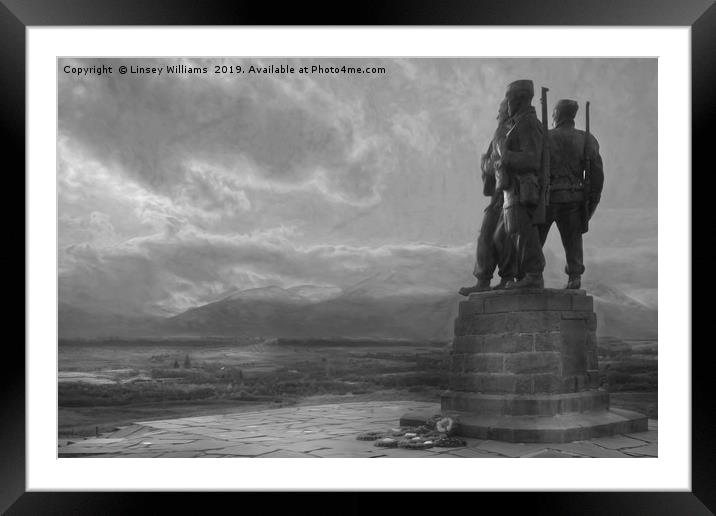 The Commando Memorial Framed Mounted Print by Linsey Williams