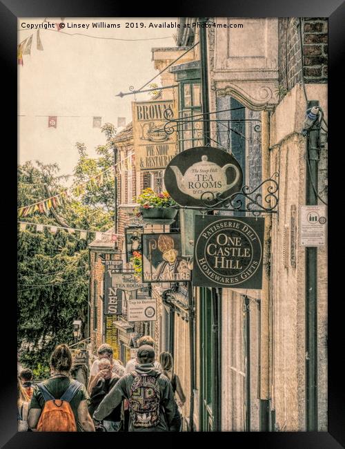 Shops in Lincoln                Framed Print by Linsey Williams