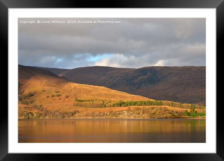 An Autumn View Across Loch Linnhe Framed Mounted Print by Linsey Williams