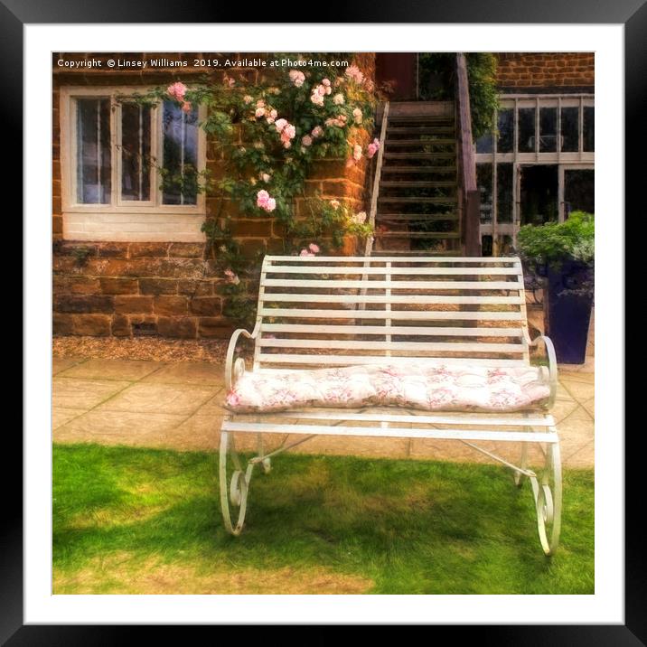 Summer Bench Framed Mounted Print by Linsey Williams