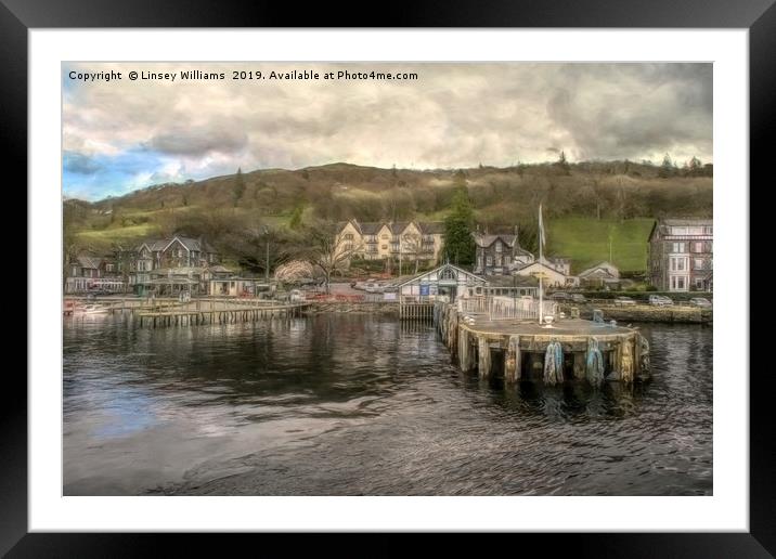 Waterhead Pier, Ambleside Framed Mounted Print by Linsey Williams