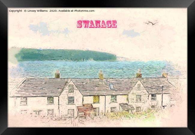 Peveril Point Cottages Swanage Framed Print by Linsey Williams