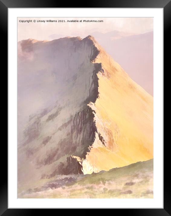 Striding Edge Helvellyn Framed Mounted Print by Linsey Williams