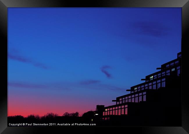UEA Ziggurats, Evening Sunset Framed Print by Paul Skennerton