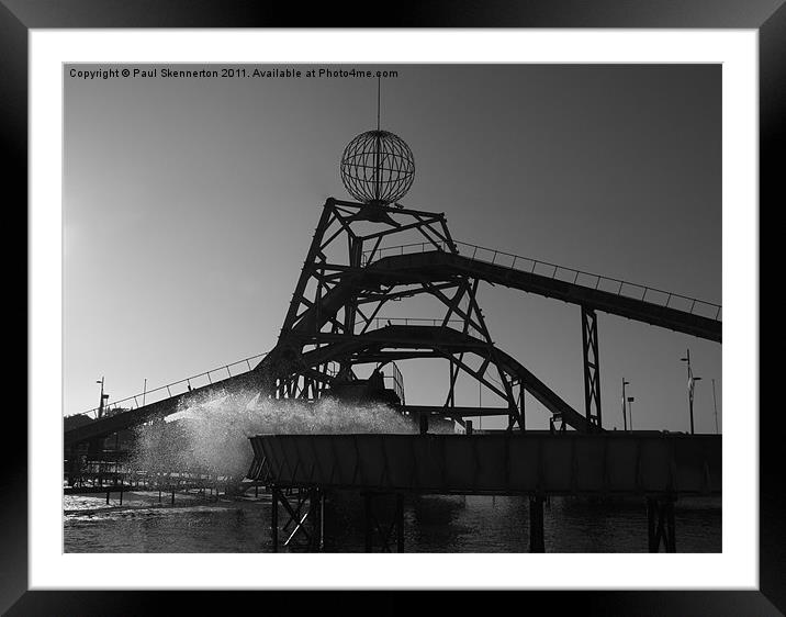 Log Flume Silhouette, Great Yarmouth Framed Mounted Print by Paul Skennerton