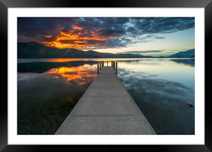 Derwentwater, Keswick, Low Brandelhow Jetty  Framed Mounted Print by J.Tom L.Photography