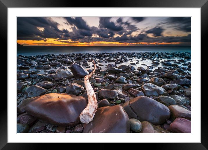 Porlock Weir beach  Framed Mounted Print by J.Tom L.Photography