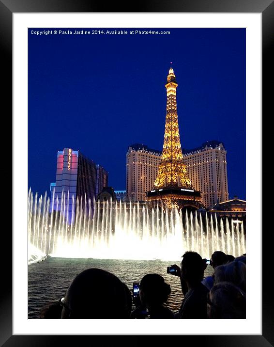 Bellagio Fountains - Vegas Framed Mounted Print by Paula Jardine