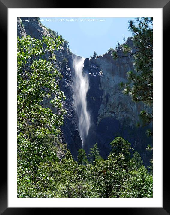  Waterfall at Yosemite Park Framed Mounted Print by Paula Jardine