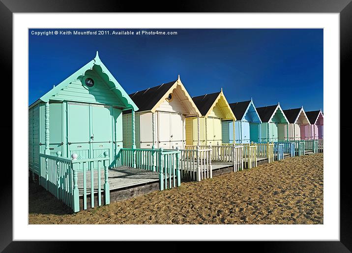 Beach Huts at Mersea Island Framed Mounted Print by Keith Mountford