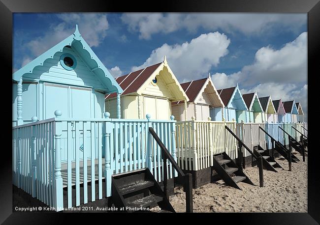 Beach Huts At Mersea Island Framed Print by Keith Mountford