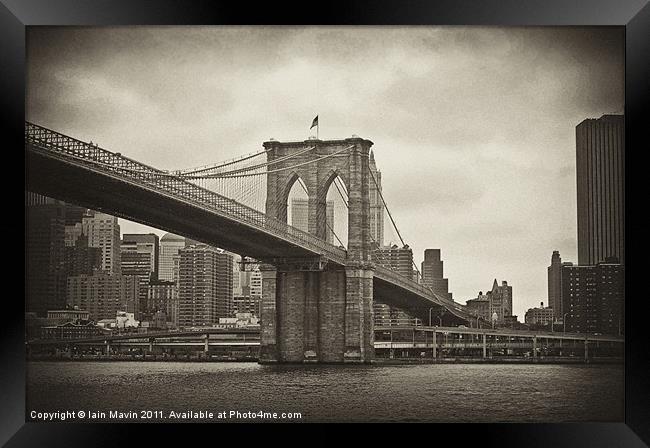 Brooklyn Bridge Framed Print by Iain Mavin