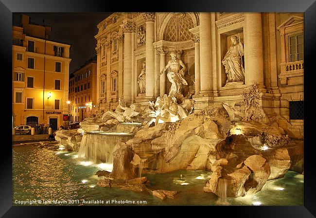 Trevi Fountain By Night Framed Print by Iain Mavin