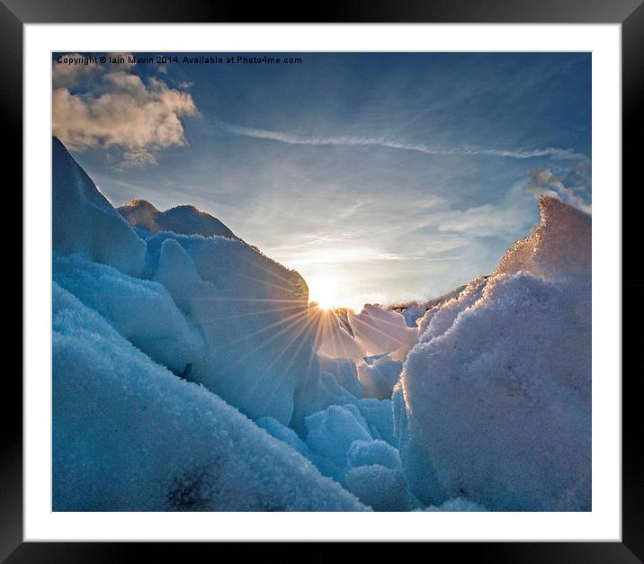  Ice Field and Sunburst Framed Mounted Print by Iain Mavin