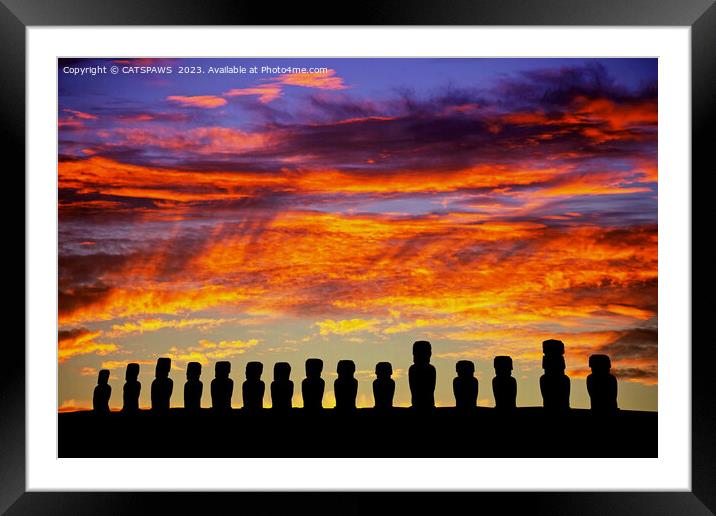 EASTER ISLAND SUNRISE Framed Mounted Print by CATSPAWS 