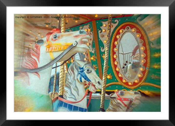 RETRO CAROUSEL Framed Mounted Print by CATSPAWS 