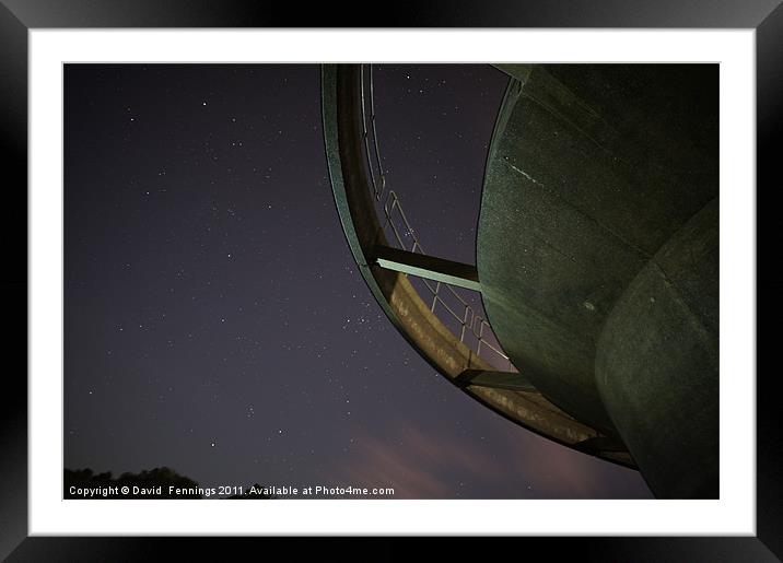 Stars Under the Reservoir Tower Framed Mounted Print by David  Fennings