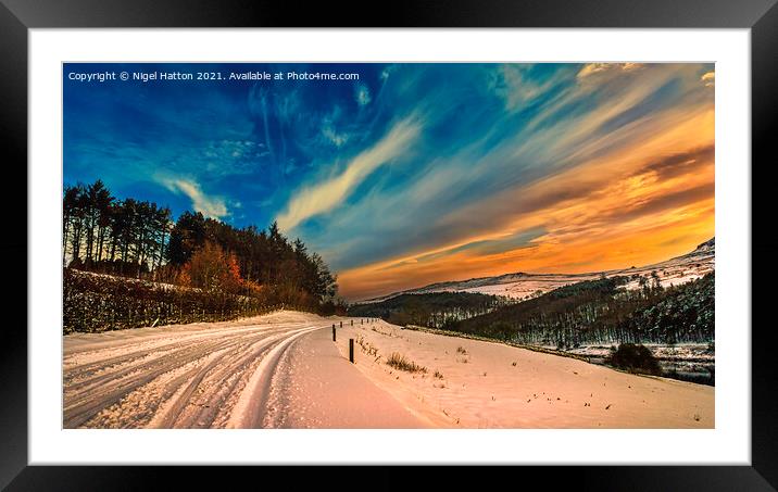 Snow At Ladybower Framed Mounted Print by Nigel Hatton