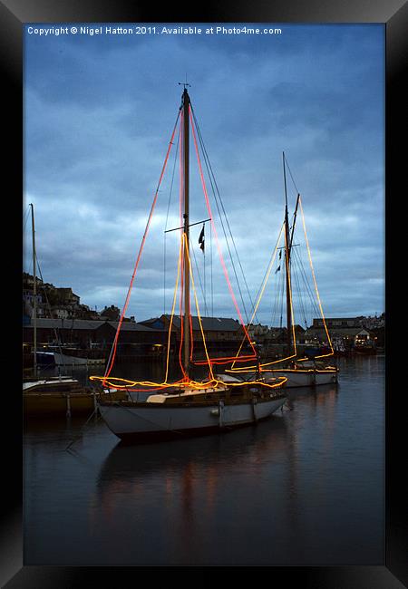 Sail Lights Framed Print by Nigel Hatton