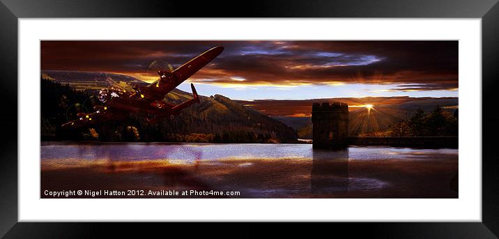 Lancaster Over Howden Dam Framed Mounted Print by Nigel Hatton
