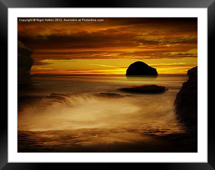 Trebarwith Strand at Sunset Framed Mounted Print by Nigel Hatton