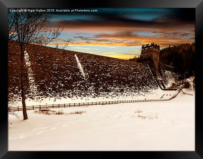  Snow at Derwent Dam Framed Print by Nigel Hatton