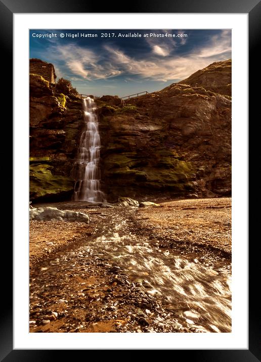 Tintagel Waterfall # 2 Framed Mounted Print by Nigel Hatton