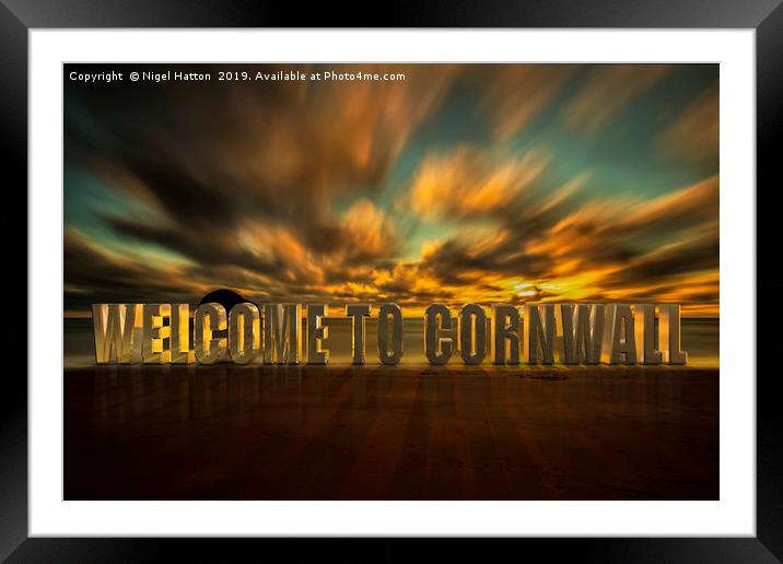 Welcome to Cornwall Framed Mounted Print by Nigel Hatton