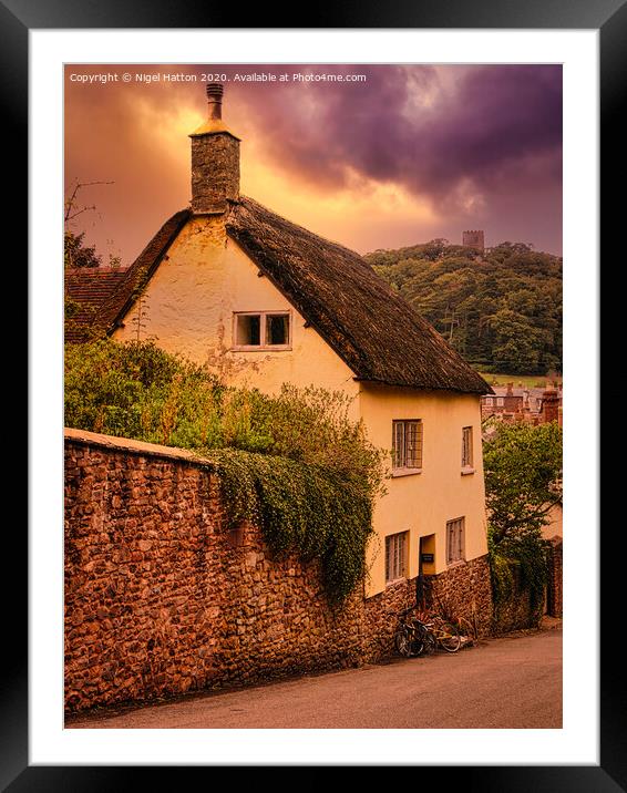 Dunster cottage Framed Mounted Print by Nigel Hatton