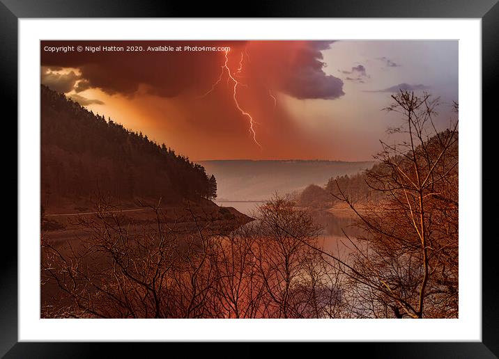 Lightning In The Valley Framed Mounted Print by Nigel Hatton