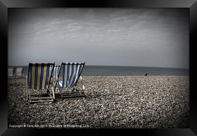 Brighton Deck Chairs Framed Print by Terry Ash