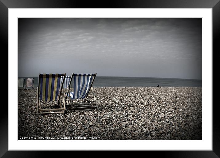 Brighton Deck Chairs Framed Mounted Print by Terry Ash