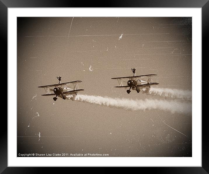 wing walkers at eastbourne Framed Mounted Print by Sharon Lisa Clarke