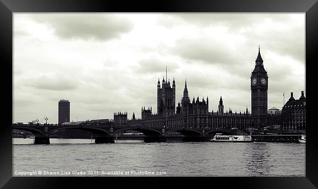 Parliament from the Thames Framed Print by Sharon Lisa Clarke