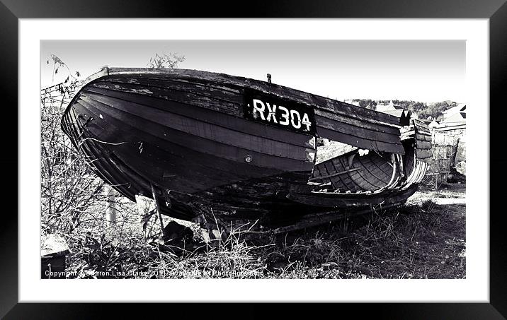 Fishing boat wreck Framed Mounted Print by Sharon Lisa Clarke
