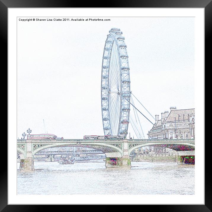 London Eye Framed Mounted Print by Sharon Lisa Clarke