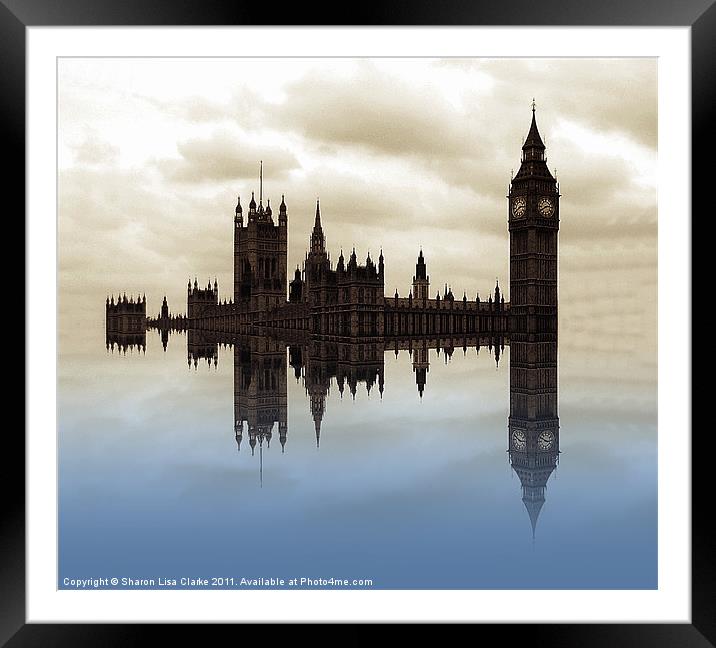 Westminster afloat Framed Mounted Print by Sharon Lisa Clarke